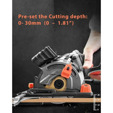 Cordless Compact Multifunction Plunge Cutting Mini Circular Saw with Laser - For Wood, Metal, Tile & Plastic