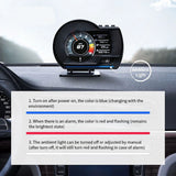 Car Head Up OBD2 HUD Universal BeiDou GPS With Multiple Alarm HD Display Screen Digital Clock Altitude Date Speedometer