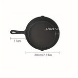 1pc Cast Iron Skillet, Frying Pan With Drip-Spouts, Pre-seasoned Oven Safe Cookware, Camping Indoor And Outdoor Cooking