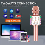 Wireless Karaoke Room Microphone Portable Bluetooth Speaker Recorder Home KTV Player LED Light Christmas Gift
