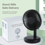 Standing Fan - 6 Inch Folding Portable with Telescopic/USB, Rechargeable Battery, 3 Speeds, Super Quiet, Adjustable Height