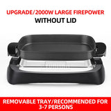 Household Multifunctional 2000W Split-Type Fish Roasting Pot & Barbecue Machine