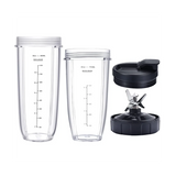 Blender Replacement Parts for Ninja,32Oz&24Oz Cup and with Lids,7 Fins Extractor Blade,for BL480-30 BL483-30
