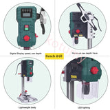 Industrial Electric hine Digital Display Bench DIY Woodworking Metal Making Drilling Drill