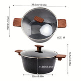 1pc, Stone Soup Pot, Non-stick Double-ear Stone Soup Pot, Composite Pan Bottom Cooking Pot, Induction Bottom Stew Cooking Pot