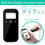 2D 1D Wireless USB 2.4G BT Barcode Scanner with Screen Handheld Bar Code Reader Battery Level Time Display Works