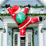 Christmas Decorations, Climbing Santa Iatable with Built-in LED Lights for Holiday Yard Wall Garden Window Decorations