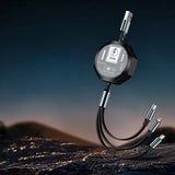 3 In 1 Retractable 100W Cable Fast Charging And Data Micro Usb Type C For Iphone Android Phone Xiaomi Huawei OPPO