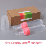 2 Pcs Silicone Supplement Dispensing Squeeze Type Feeding Baby Food Spoon Bottle 120Ml Pink