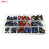 100/245PCS High Press Hydralic Rubber Sealing Gasket Oil Pipe Seal Gasket NBR Metal Seal Ring Assortment Oil Pipe Rubber Gasket