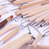 42PCS Art Crafts Clay Sculpting Pottery Pottery Tool DIY Art Clay Pottery Tool Set Wooden Handle Modeling Clay Tool Carved Tool