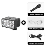 LED Front Rechargeable Light with Horn MTB Bicycle Head Lights Cycg Bike Safety Lamp for Night Riding