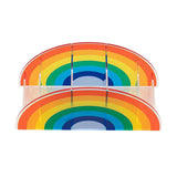 Acrylic Rainbow Pen Holder Desk Organizer Pen Holder 5 Compartments Desk Pen School Home Office Stationery Cosmetics Storage Box