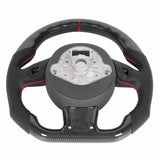 Nappa Perforated Leather Fit for Audi B8.5 RS3 RS4 RS5 RS6 RS7 2013 2014 2015 2016 Carbon Fiber Steering Wheel Modification