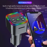 F10 Car Blue tooth 5.0 FM Transmitter TF Card Disk Playback 3.1A Dual USB Fast Charger Handsfree MP3 Music Player 3 in 1 charger