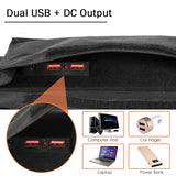 100W Foldable Solar Panel with Portable Folding Bag - USB+DC Output Solar Charger for Outdoor Supply. Power Generator for Mobile Phone