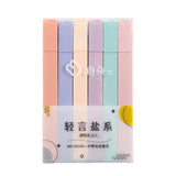 Color Highlighter Square Pen Barrel 6-piece Set of Soft Nib Head Pastel Highlighters Fluorescent for Students