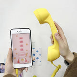 Retro Mobile Receiver Vintage Style 3.5MM Phone Handset with Adjustable Volume And Microphone Calls for Communication