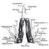 A Hot selg Multi Tool Stainless Steel free sample Wire Stripper With Knife Screwdriver Saw Folding Pliers