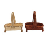2 PCS Woven Flower Basket Exquisite Nice Toughness Unique Texture Bamboo Woven Flower Basket for Home