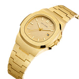 PINTIME Man Watch Waterproof Stainless Steel Quartz Wristwatch Nautilus Scrub Male Business Clock Calendar Relogios Masculino