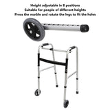 Folding Professional 8 Speeds Height Adjustable Strong Load Lightweight Aluminium Alloy Foldable Walker for Seniors