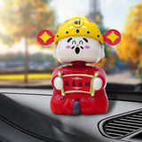 Dashboard Ornament God Of Wealth Solar Statue Road Joy Automotive Trim For Long Trip Or Daily
