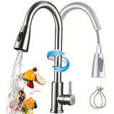 1pc Kitchen Faucet Stainless Steel With Pull Down Sprayer Brushed Nickel Commercial Modern