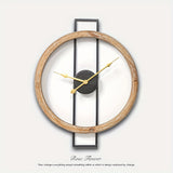 1pc Solid Wood Hollow Creative Wall Clock, Living Room Bedroom Mute Clock, Dining Room Wrought Iron Decorative Clock, Room Decor, Home Decor