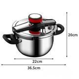 Stainless Steel Pressure Cooker Sturdy Portable for Home Kitchen Commercial