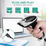 JRHC Handheld 2D Barcode USB QR Scanner Wired Automatic 1D 2D&PDF417 Data Matrix Bar Code Reader Plug and Play