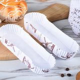 200PCS Cupcake Wrappers Heat Resistant Boat Shape Film PET Bread Tray Paper Cups