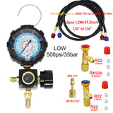 R134A Air Conditioner Low and High Pressure Gauge for R410A R22 R404A A/C Diagnostic Refrigerant Charging Tool