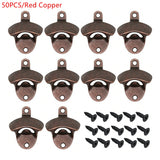 50PCS Retro Beer Opener Zinc Alloy Kitchen Wall Mounted Rustic Wine Bottle Opener Vintage Home Party Supplies For Kitchen