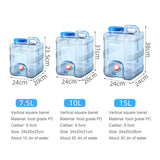 7.5/10/15L Large Capacity Pure Buckets Container With Faucet Portable Driving Tan Emergency Water Storage