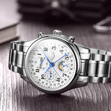 GUANQIN Mechanical Luxury Moon Phase Men's watches Stainless steel Sapphire mirror watch for men Multifunctional automatic Watch