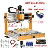Mini Router Pro Aluminum Frame CNC 3018 Plus Upgrade Kit NEMA17 Stepper Motor 500W Spindle Limit Switch Offe Control