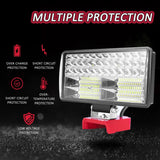 35W 11800LM LED Work Light Rechargeable Outdoor Portable Emergency Flashlight for Milwaukee 14.4V-18V Li-ion Battery