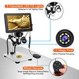 TOMLOV DM9 7 Inch 1080p Lcd Digital Wired Remote 1200x Magnification Handheld Microscope With Video Recorder