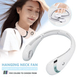 Portable Mini Hanging Neck Digital Display Power Bladeless Neckband Air Cooler USB Rechargeable Electric Fan For Running