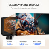 DM4 Pro Wireless Microscope 4.3" LCD Digital Microscopes 1000x IPS Screen 2 Gooseneck Lights PC View Windows Compatible