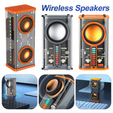 K07 Transparent Bluetooth Speaker Small Steel Cannon LED Wireless 3D Surround Portable Intelligent TWS Audio Waterproof