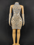 Summer Fashion Elegant Bling Gold Off Shoulder Evening Sequin Ball Dress Party