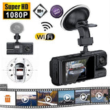 1080P Dash Cam 3Channel Front Rear Inside Camera WiFi Driving Video Recorder Loop Recording 24H Parking Monitor Car DVR