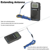 HRD-737 Portable Full Radio Aircraft Receiver FM/AM/SW/ CB/Air/VHF World Band with LCD Display Alarm Clock