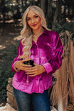 Velvet Elegant Lapel Loose Long Sleeve Shirt
