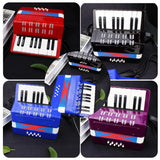 Kids Children 17-Key 8 Bass Mini Small Accordion Educational Musical Instrument for Beginner Birthday New Years Gift