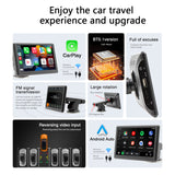 7 Inch Car Multimedia Player for 12-24V Vehicle Support Wired/Wireless Carplay Android Auto Fm Usb Disc Tf Card Play Mirror k