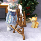 1:12 Scale Dollhouse Miniature Hand Reeling hine Wooden Retro Mini Spinning Wheel Brown