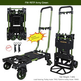 Outdoor Portable Hand Folding Trolley Handcart Four wheel Flatbed Truck Lage Shopping Travel Cart